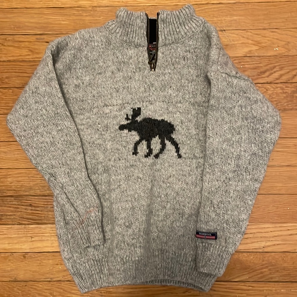 Norwool 100% Wool Classic Traditional Sweater, Moose, size 8